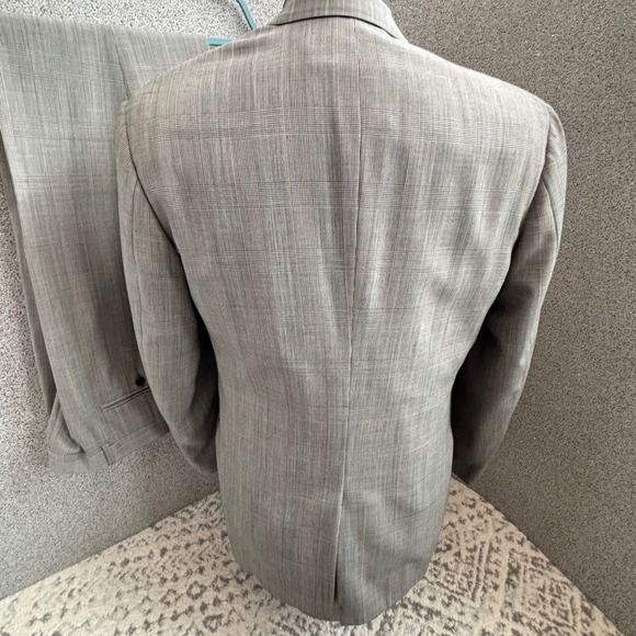 Turnbury Glen Check Plaid Suit 40L 36W 2 PC Business Gray Windsor Preppy Bloke - Picture 4 of 16